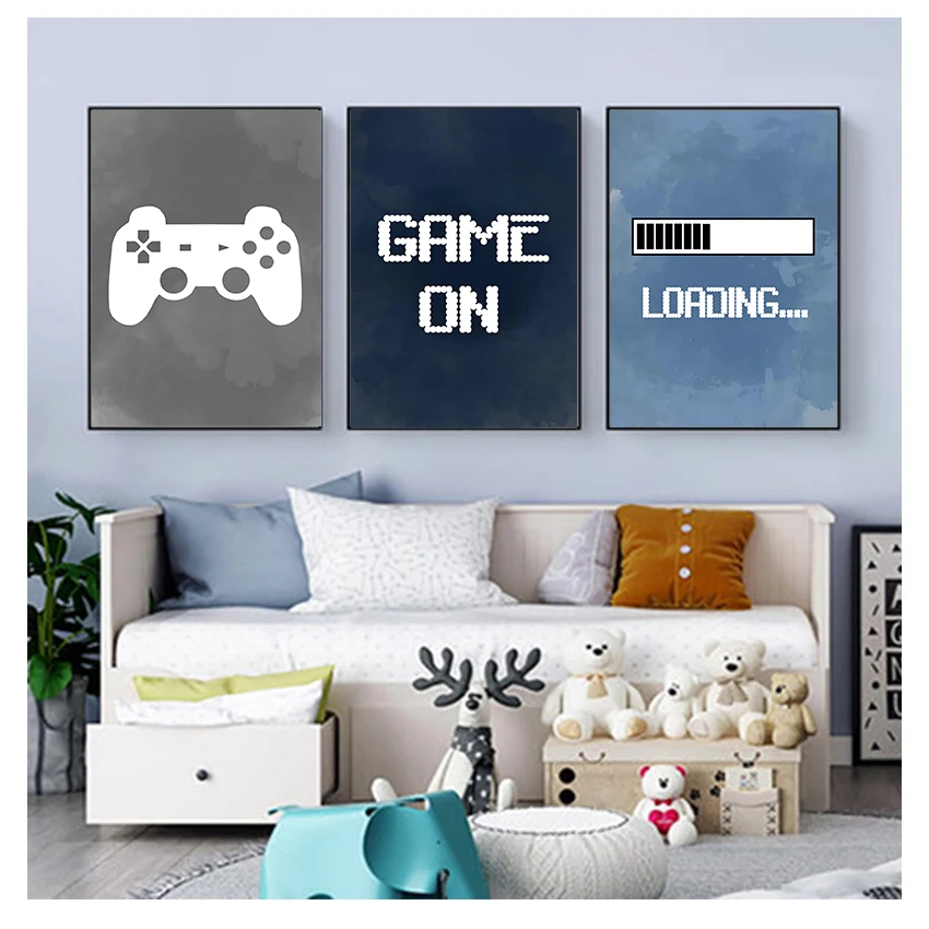 Baby Nursery Wall Art - Kinderkamer jongens wanddecoratie, gaming party poster
