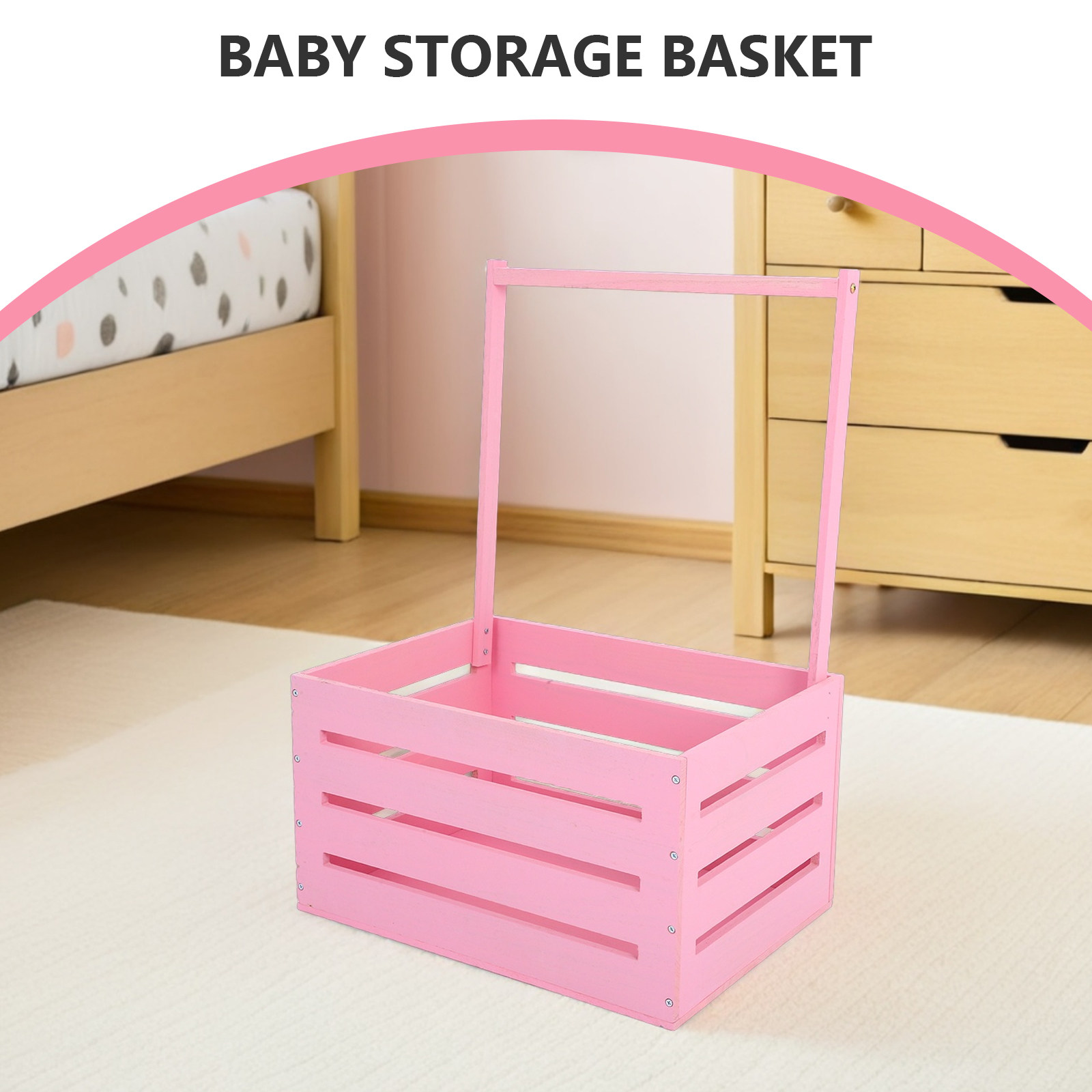 Baby Nursery Handles - 1 stuks houten babykleding opbergmand met