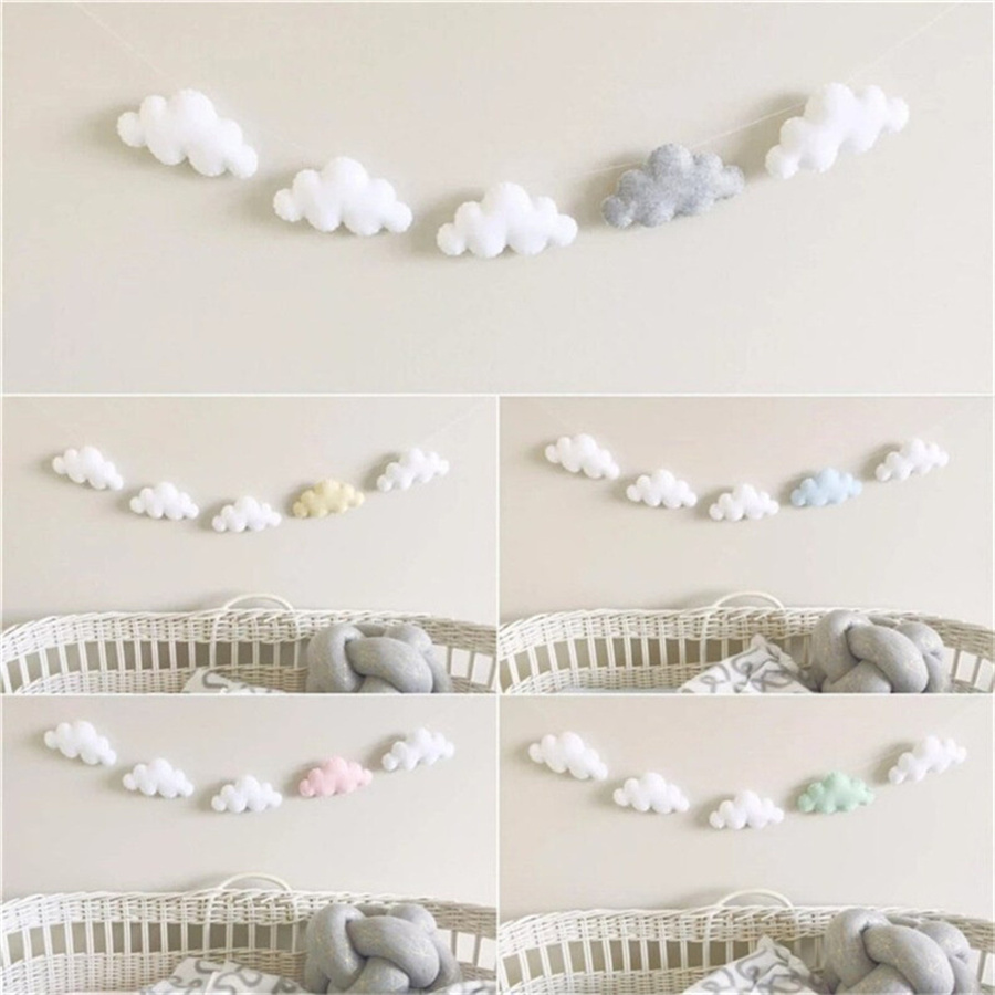 Baby Nursery Fabric - Nordic Vilt Cloud Slingers String Muur