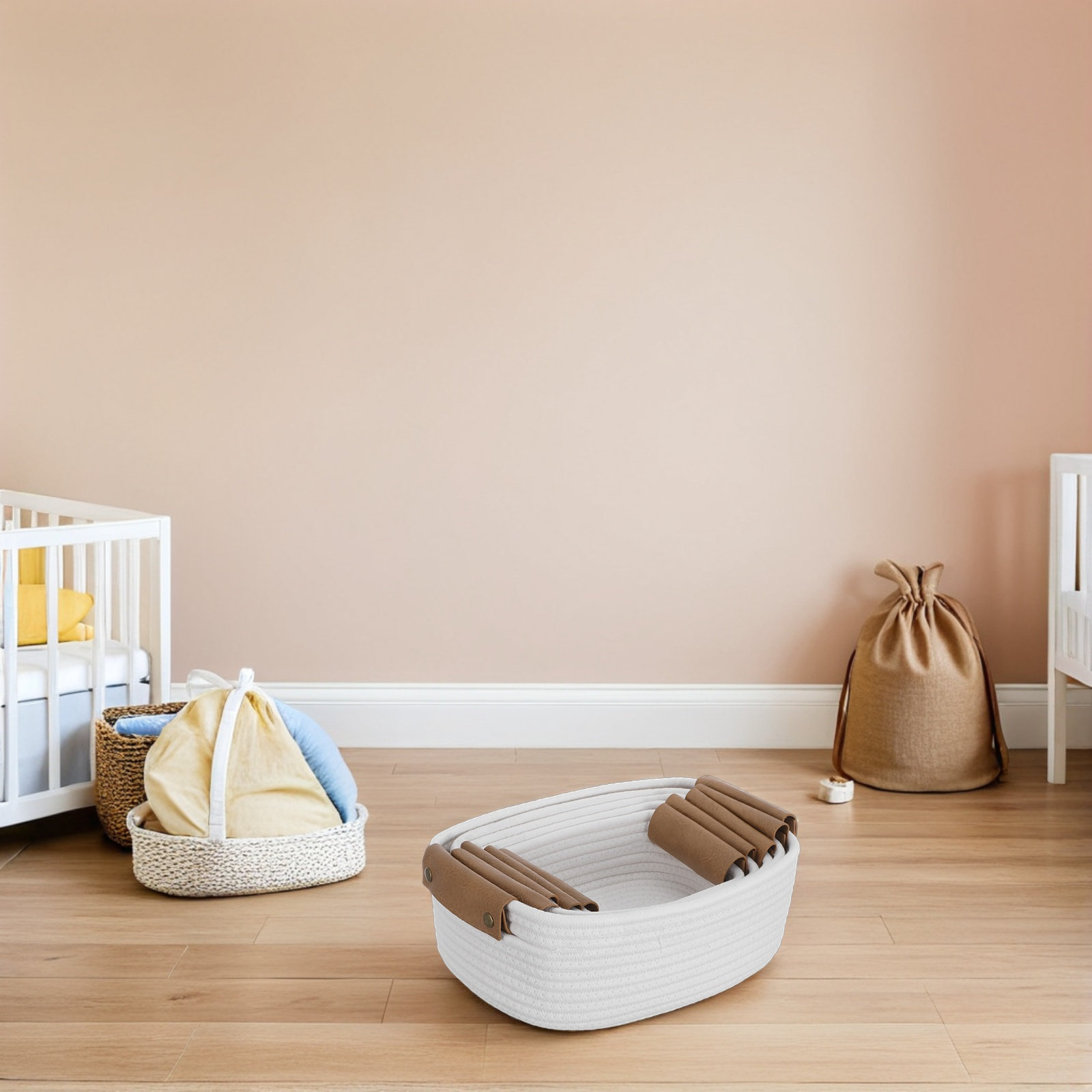 5-delige geweven mandenset, op - Baby Nursery Handles recensie en prijs
