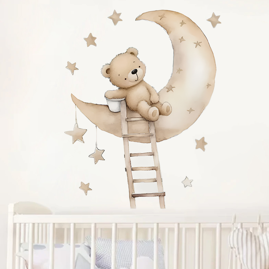Schattige beer ster wolk muurs - Baby Girl Nursery Quotes recensie en prijs