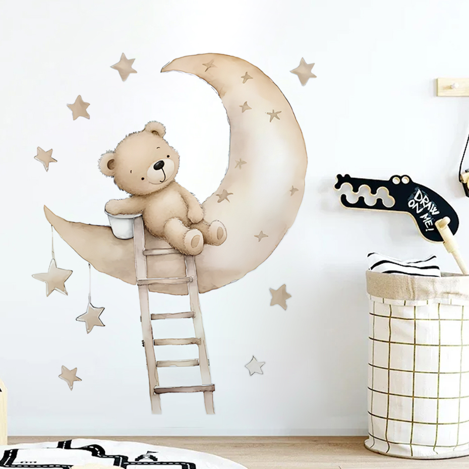 Schattige beer ster wolk muurs - Baby Girl Nursery Quotes recensie en prijs