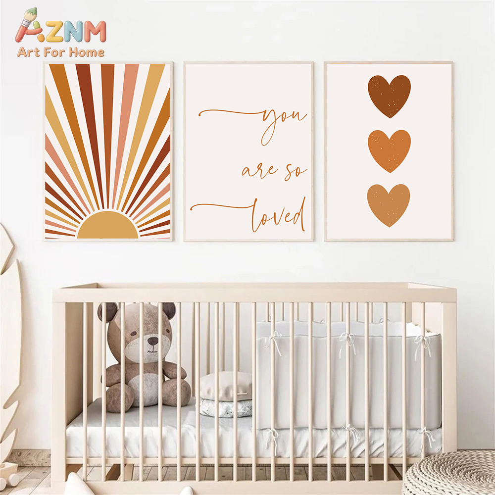 AZNM Boho Zon Maan Regenboog C - Baby Nursery Wall Art recensie en prijs
