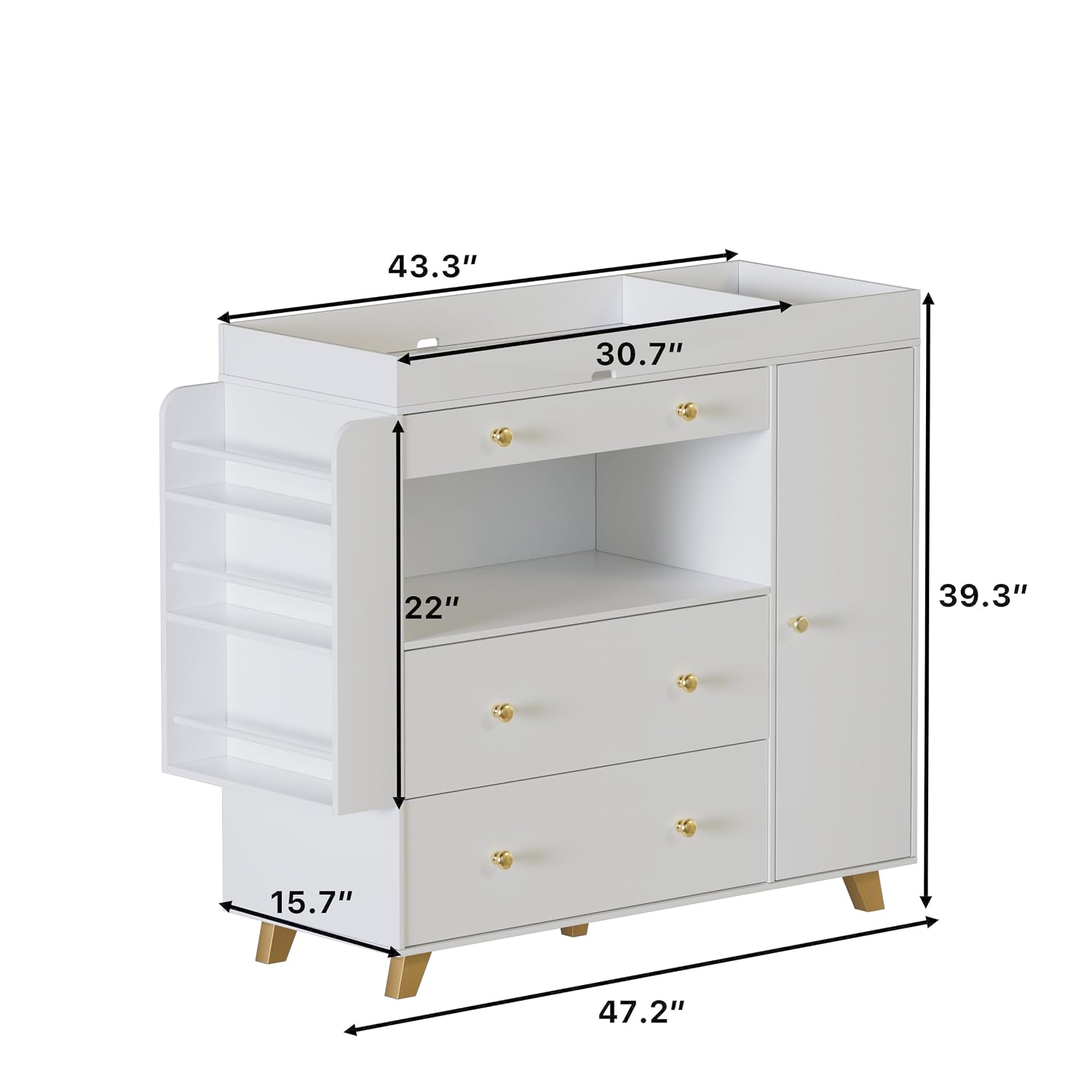 Kinderkast met verschoningskus - Baby Nursery Dresser Changing Table recensie en prijs