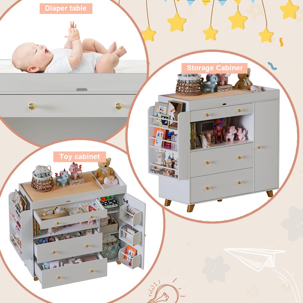Kinderkast met verschoningskus - Baby Nursery Dresser Changing Table recensie en prijs