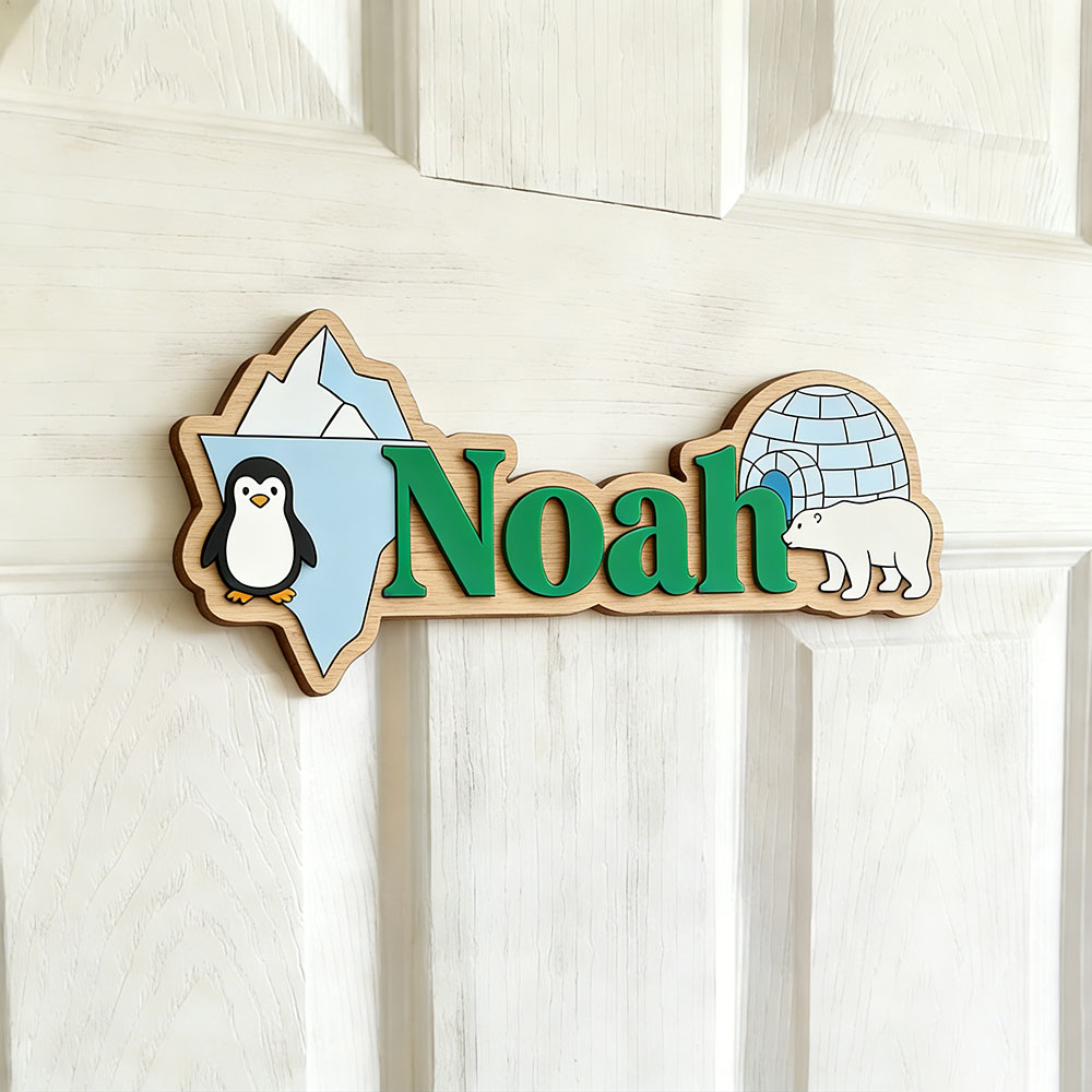 Arctic Penguin & Polar Bear Cu - Baby Nursery Wall Art recensie en prijs