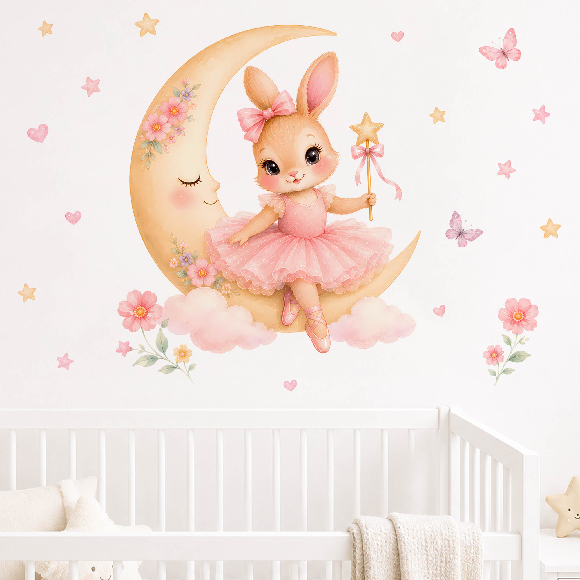 Waterverf Ballerina Konijn Maa - Baby Girl Nursery Quotes recensie en prijs