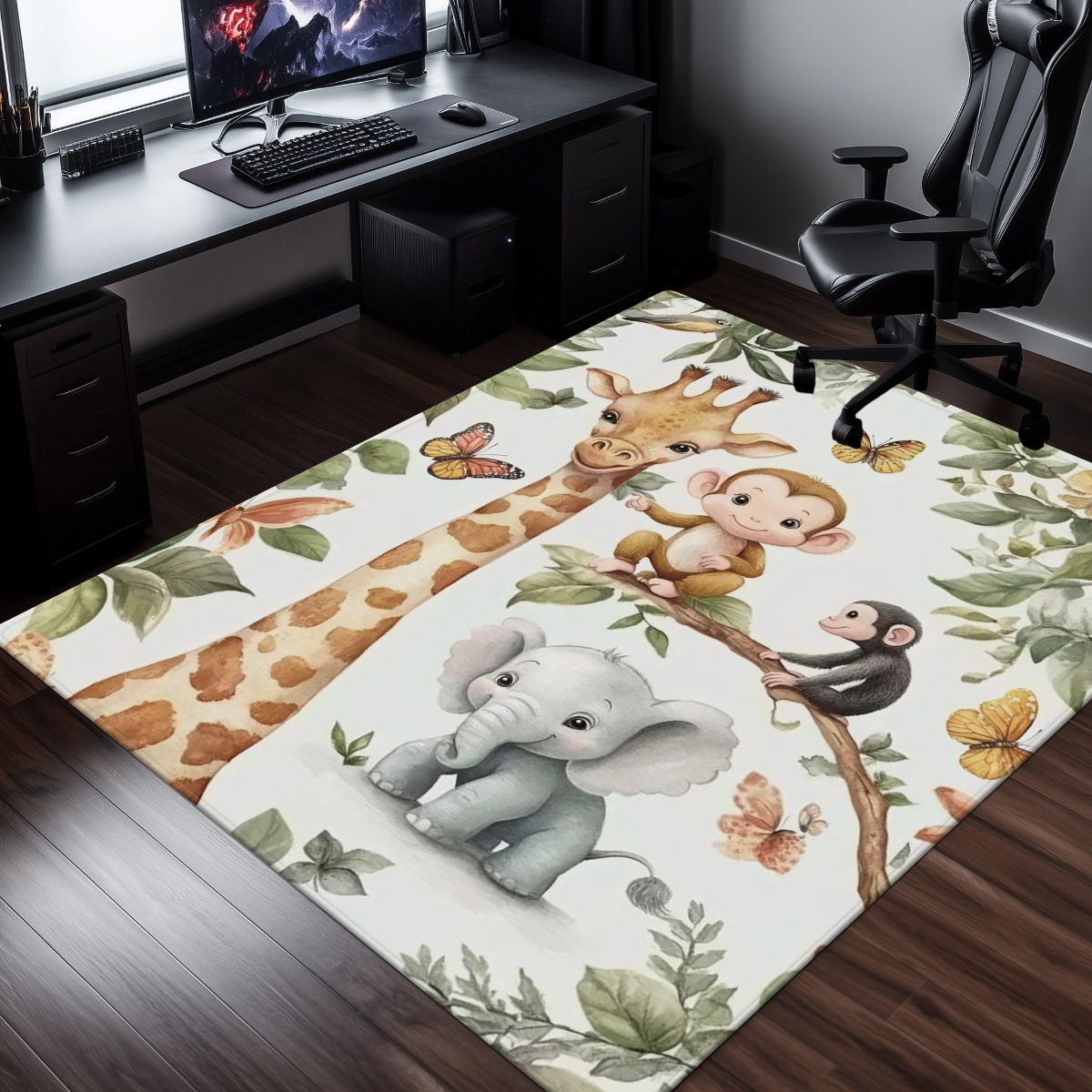 Aquarel dieren jungle print vl - Baby Nursery Jungle Rug recensie en prijs