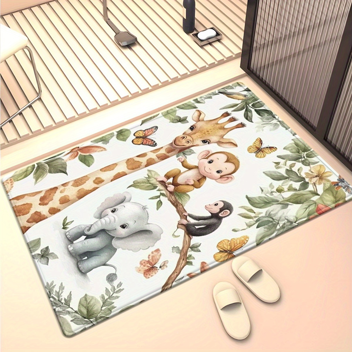 Aquarel dieren jungle print vl - Baby Nursery Jungle Rug recensie en prijs