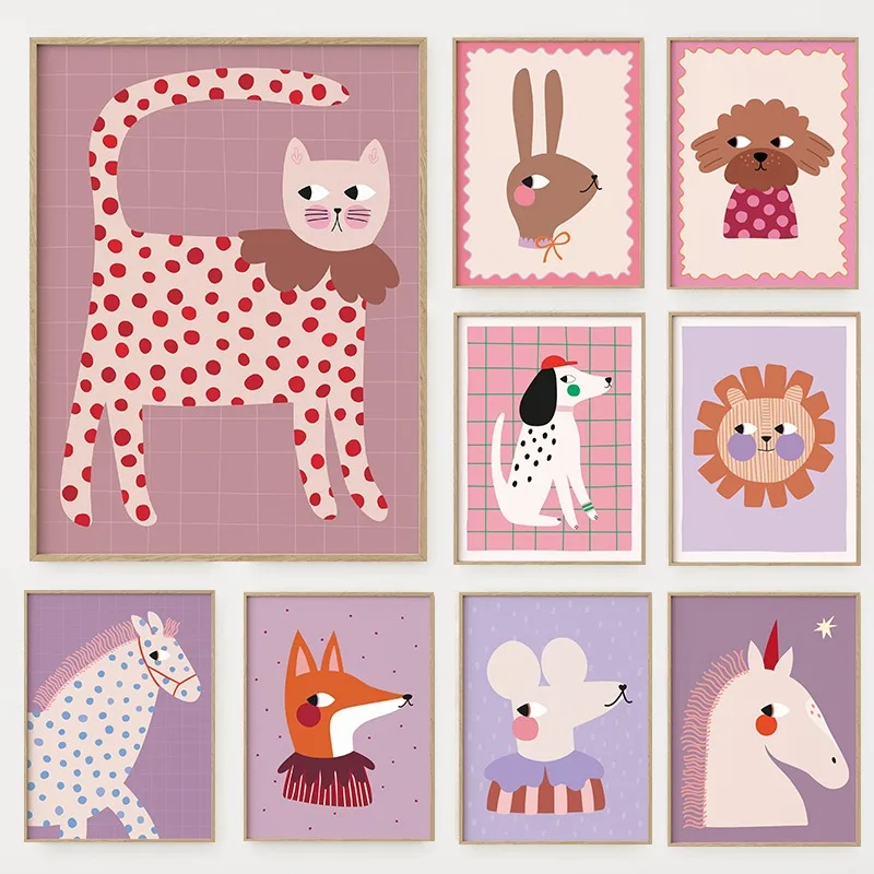 Cartoon schattige dieren illus - Baby Nursery Wall Art recensie en prijs