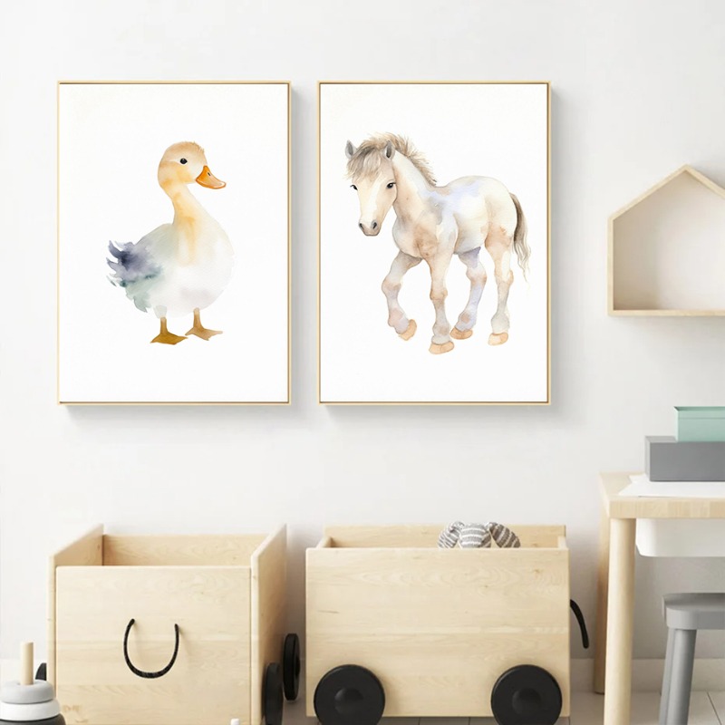 Aquarel Boerderijdieren Baby P - Baby Nursery Fabric recensie en prijs
