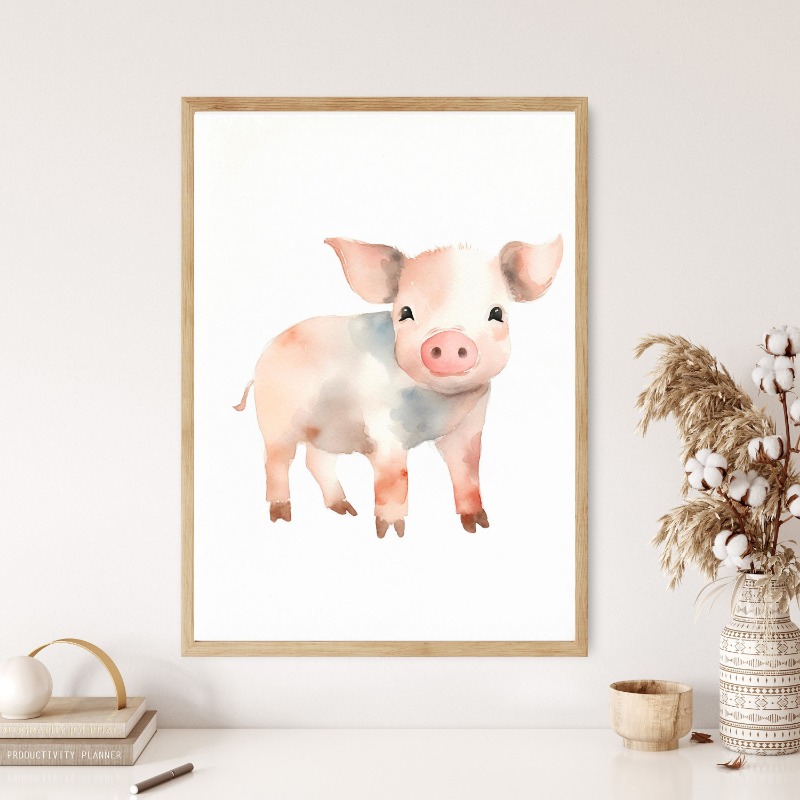 Aquarel Boerderijdieren Baby P - Baby Nursery Fabric recensie en prijs