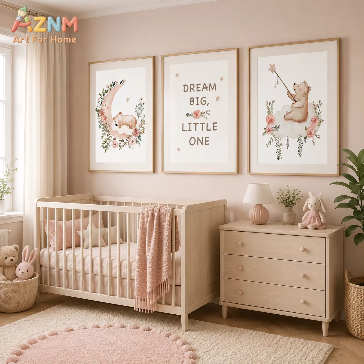 AZNM kinderkamer bloemenmuurku - Baby Girl Nursery Quotes recensie en prijs