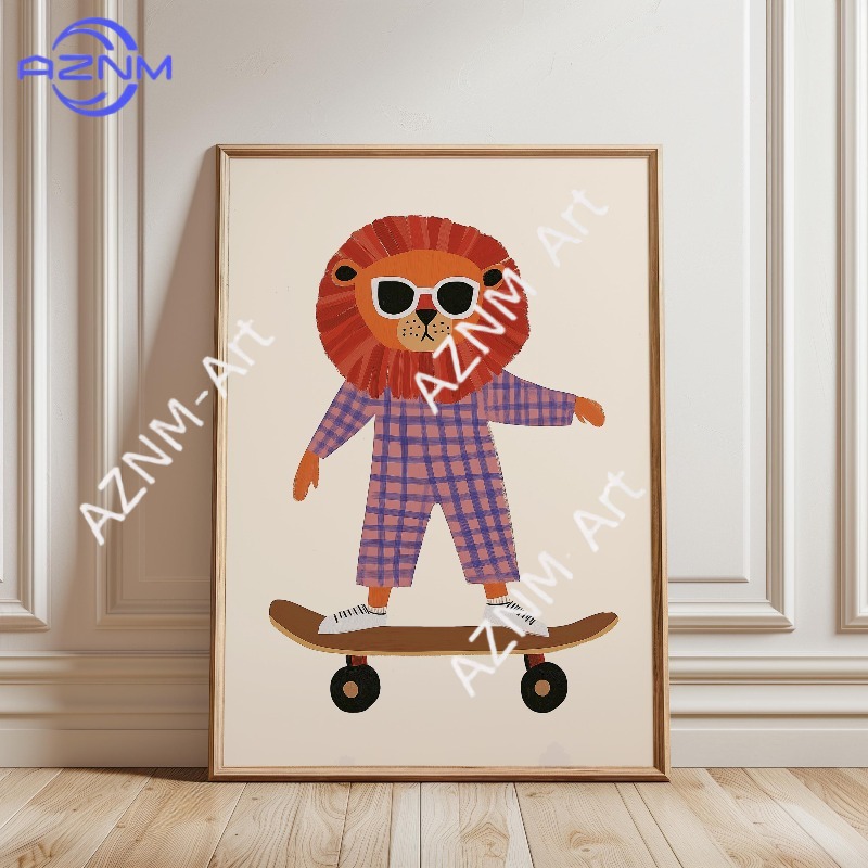1PC Grappige Dieren Skateboard - Baby Nursery Wall Art recensie en prijs