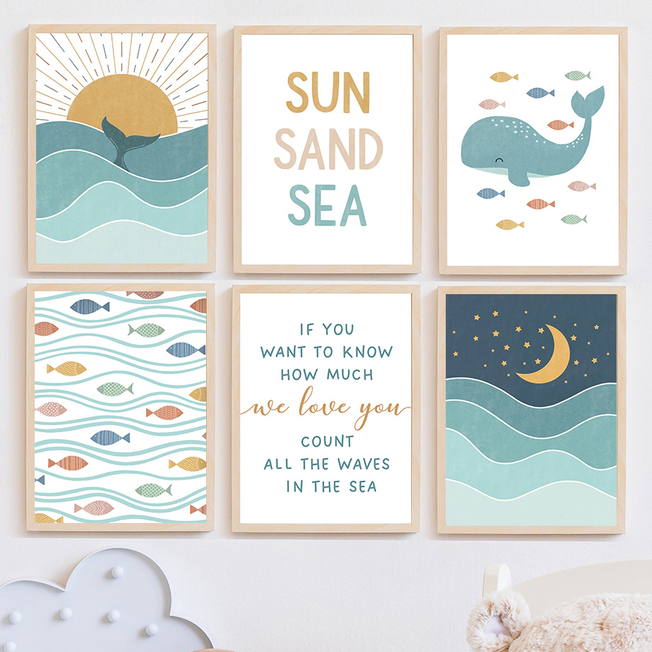 1pc frameloze Vis Walvis Meeuw - Baby Girl Nursery Quotes recensie en prijs