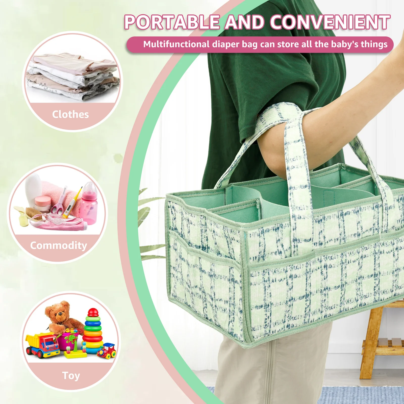 Babyluier Caddy Tas Draagbare  - Baby Nursery Handles recensie en prijs