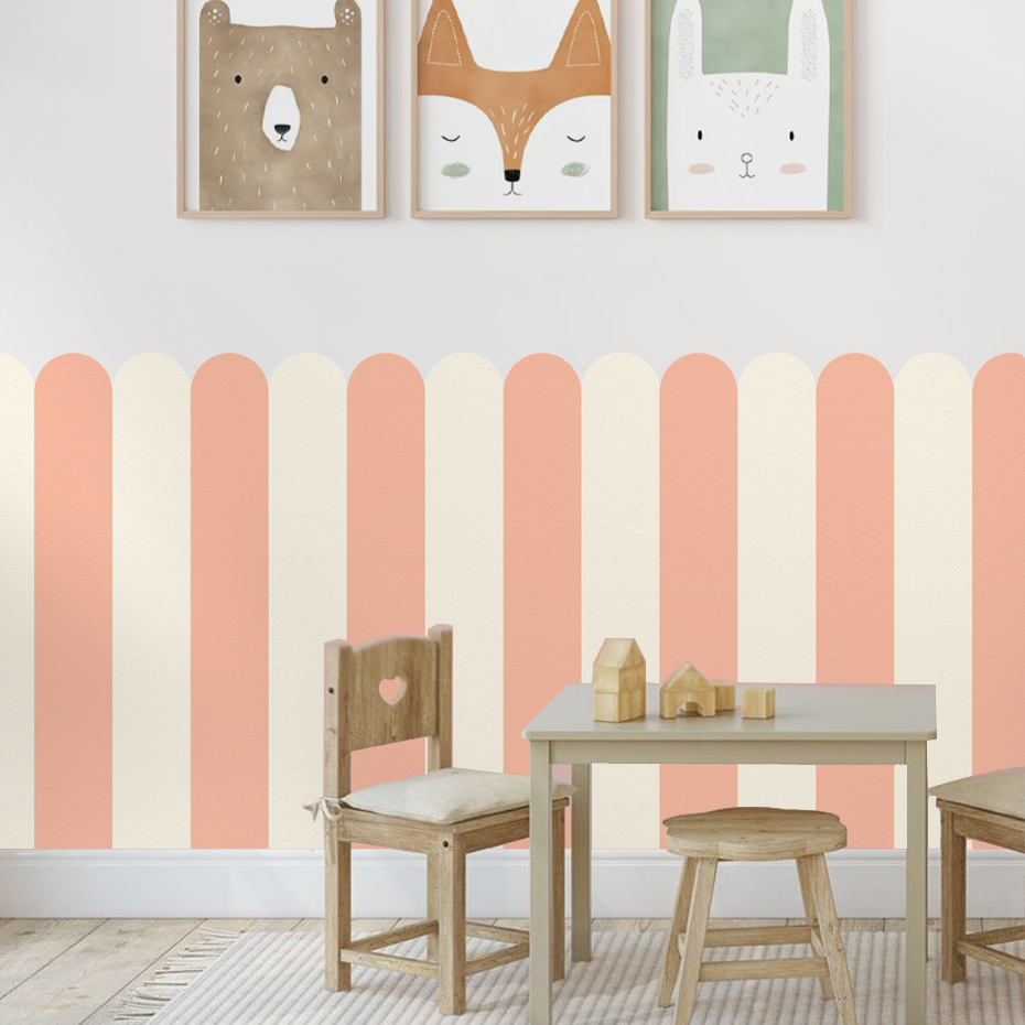 Veelkleurig verticaal gestreep - Baby Nursery Vinyl recensie en prijs