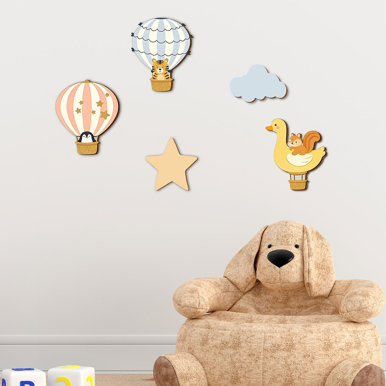 5 stuks dieren heteluchtballon - Baby Nursery Vinyl recensie en prijs